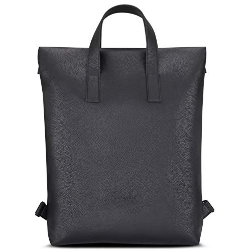 Expatrié Rucksack Damen Elegant Schwarz - Lou - Lederrucksack & Tasche in Einem - Für City, Business, Uni - Aus Veganem Leder - Mit Laptopfach von Expatrié