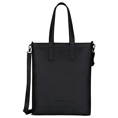 Expatrié Shopper Damen Schwarz Sophie Schultertasche aus veganem Leder - PU Ledertasche Umhängetasche Handtasche Groß - Elegante Tote Bag mit Laptopfach & abnehmbaren Schultergurt von Expatrié