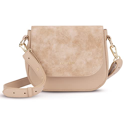 Expatrié Umhängetasche Damen Klein Sand - Louise Medium - Moderne Crossbody Bag aus Veganem Leder - Tasche für City Ausgehen - Verstellbarer Schultergurt von Expatrié