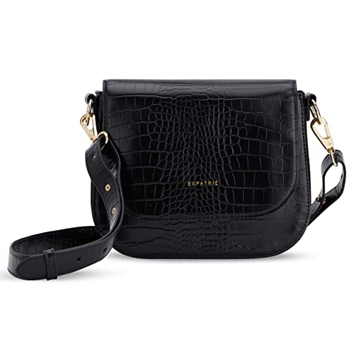 Expatrié Umhängetasche Damen Klein Schwarz - Louise Medium - Moderne Crossbody Bag aus Veganem Leder - Tasche für City Ausgehen - Verstellbarer Schultergurt Expatrié Umhängetasche Damen Klein Schwarz - Louise Medium - Moderne Crossbody Bag aus Veganem Leder - Tasche für City Ausgehen - Verstellbarer Schultergurt von Expatrié
