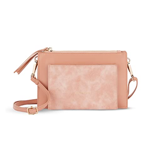 Expatrié Umhängetasche Damen Rosa - Isabelle - Elegante Clutch und Crossbody Bag mit abnehmbarem Schultergurt - Flache und Kleine Handtasche für Hochzeit & Ausgehen von Expatrié