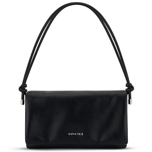 Expatrié Umhängetasche Damen Schwarz - Juliette - Stylische Clutch für Hochzeit, Party & Freizeit - 2 in 1 Kleine Handtasche - Crossbody Bag für Frauen - Längenverstellbarer Schultergurt von Expatrié