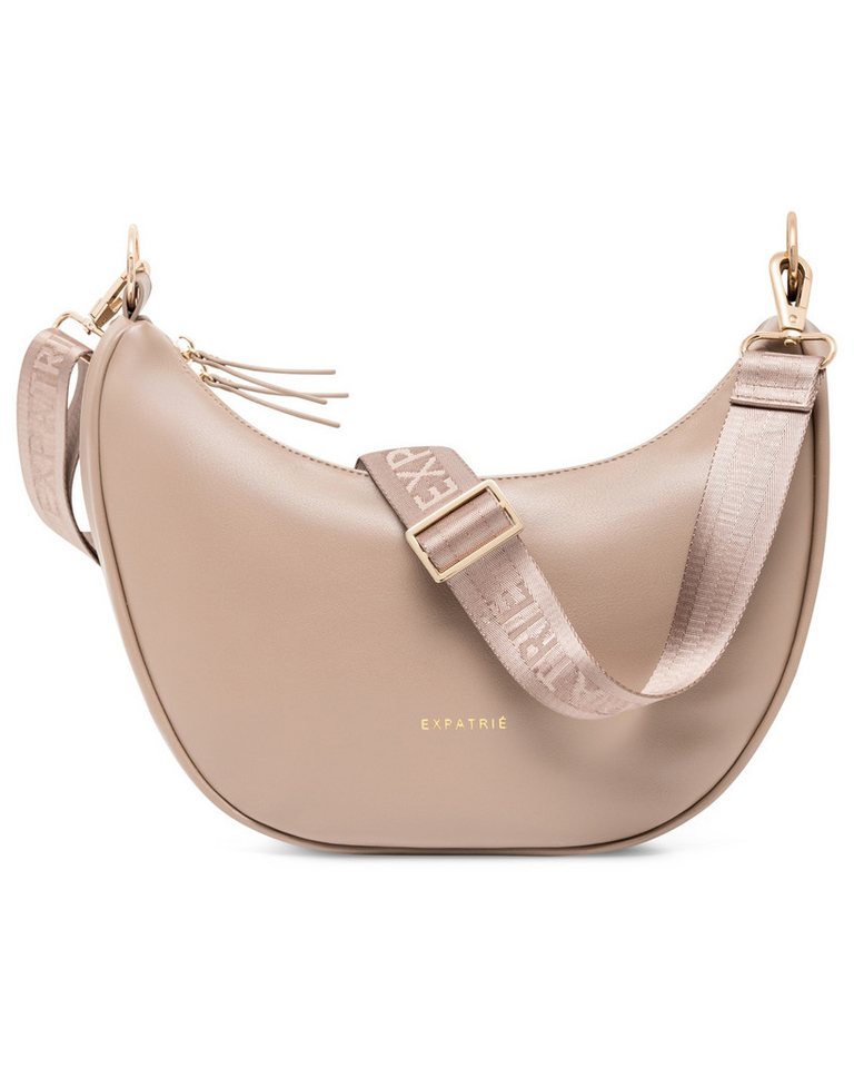 Expatrié Umhängetasche Lea Medium Half Moon Bag Schultertasche, Elegante Crossbody Bag in Halbmond Form, Wasserabweisend von Expatrié