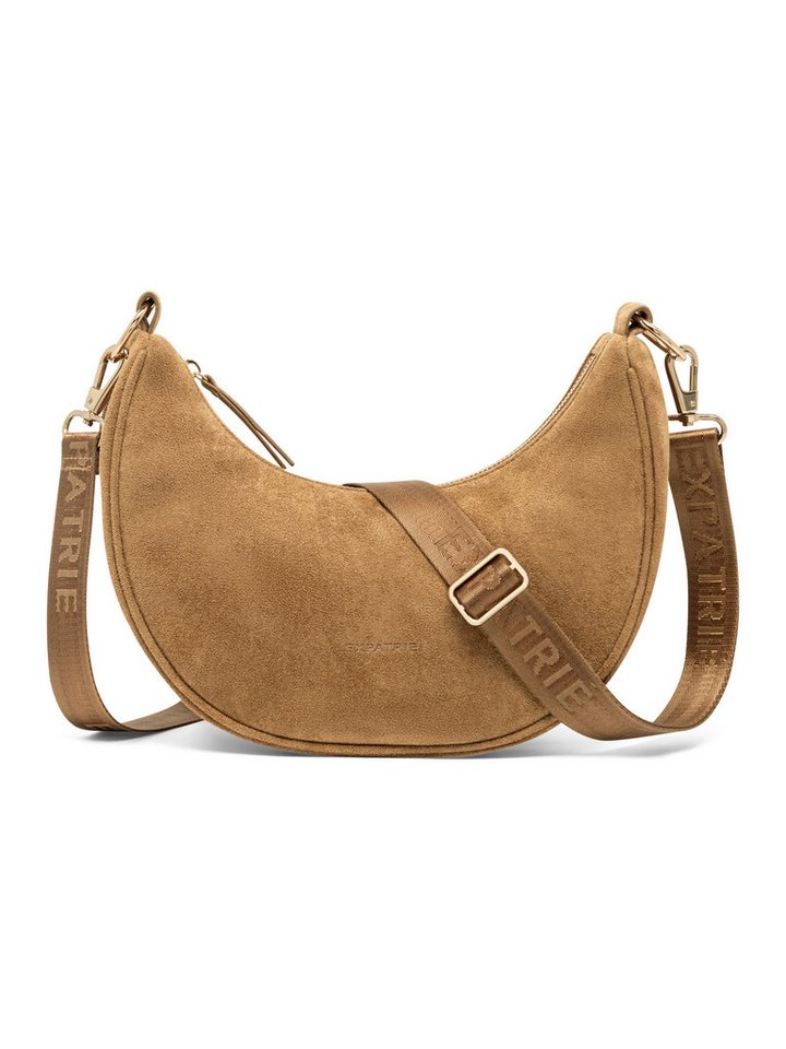 Expatrié Umhängetasche Lea Small Suede Half Moon Bag, Elegante Crossbody Bag in Halbmond Form von Expatrié
