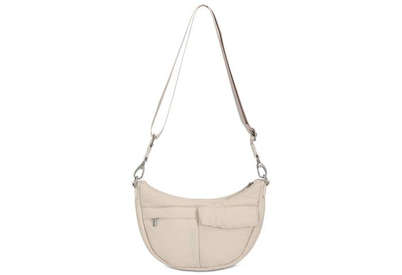 Expatrié Umhängetasche Vivy Half Moon Bag im Puffy Design, Stylische Nylon Crossbody Bag in Halbmond Form, Wasserabweisend von Expatrié