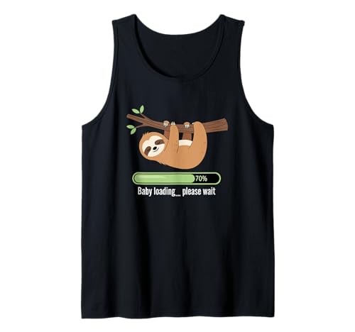 Baby Loading Please Wait Faultier Humor Tank Top von Expecting Parents Pregnancy Journey