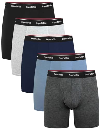 Expertoftio Bambus Boxershorts Herren Lange Atmungsaktive Unterhosen Männer mit Eingriff, Groß von Expertoftio