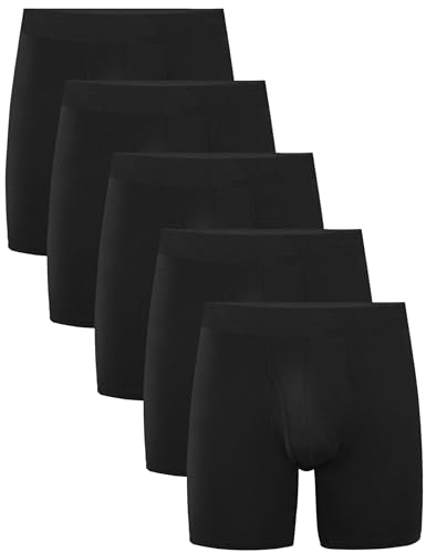 Expertoftio Bambus Boxershorts Herren Lange Atmungsaktive Unterhosen Männer mit Eingriff, Mittel von Expertoftio
