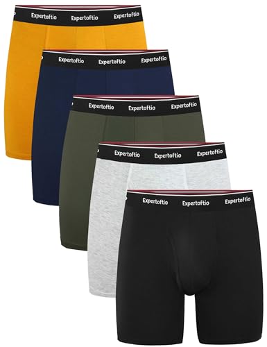 Expertoftio Bambus Boxershorts Herren Lange Atmungsaktive Unterhosen Männer mit Eingriff, X-Groß von Expertoftio