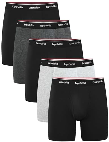 Expertoftio Bambus Boxershorts Herren Lange Atmungsaktive Unterhosen Männer mit Eingriff, XX-Groß von Expertoftio