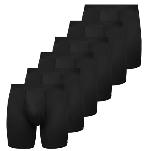 Expertoftio Sport Boxershorts Herren Langes Funktionsunterwäsche 6er Pack Kompressionsshorts Unterhosen Männer mit Eingriff von Expertoftio