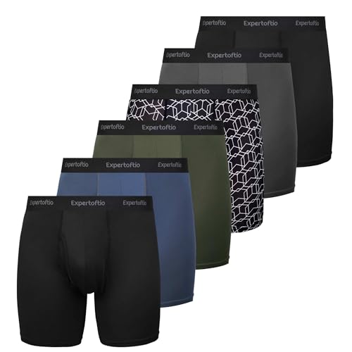 Expertoftio Sport Boxershorts Herren Langes Funktionsunterwäsche 6er Pack Kompressionsshorts Unterhosen Männer mit Eingriff von Expertoftio