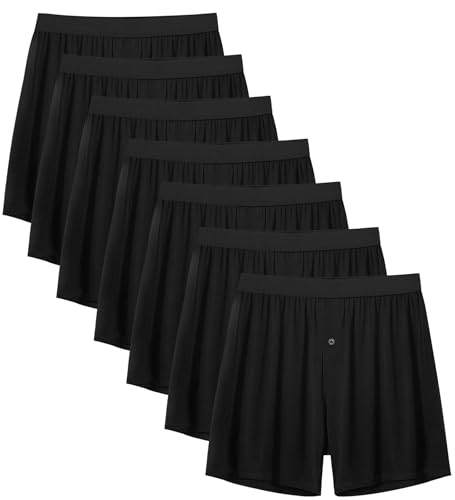 Expertoftio Weich Lockere Boxershorts Herren aus Bambus Viskose für Männer Unterhosen Klassische Boxers mit Weitem Schnitt, 7ER-Pack, Groß von Expertoftio