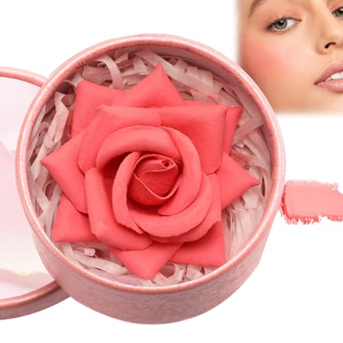 3D-Rouge Und Highlighter in Rosenform, Creme-Zu-Puder-Blumenblüten-Rouge, Make-up-Geschenk Für Frauen, Weiches, Natürliches Nude-Finish, Schimmerndes, Aufbaubares Gesichtsrouge(#4) von Explcior