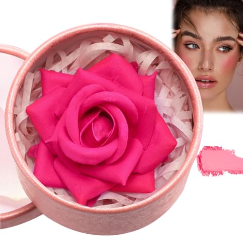 3D-Rouge Und Highlighter in Rosenform, Creme-Zu-Puder-Blumenblüten-Rouge, Make-up-Geschenk Für Frauen, Weiches, Natürliches Nude-Finish, Schimmerndes, Aufbaubares Gesichtsrouge(#6) von Explcior