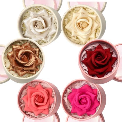 3D-Rouge Und Highlighter in Rosenform, Creme-Zu-Puder-Blumenblüten-Rouge, Make-up-Geschenk Für Frauen, Weiches, Natürliches Nude-Finish, Schimmerndes, Aufbaubares Gesichtsrouge(6pcs) von Explcior