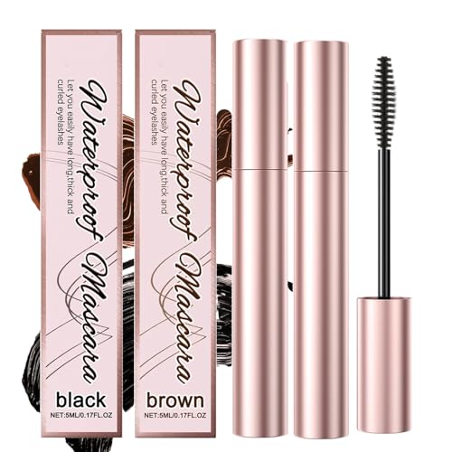 Declrationun Mascara, 2 Pack Decoration Tubing Mascara, Volume and Length Black & Brown Duo for Lash Makeup, Waterproof & Sweatproof Long Lasting Non-smudged(Black+Brown) von Explcior