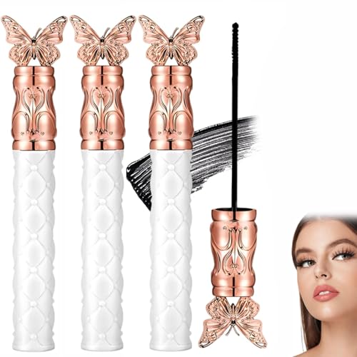 Mascara Schwarz Wimperntusche Primer Dick Geschwungen Langanhaltend für Volumengebende Verlängerung Definierende Wasserfeste 3D-Schwingung Vervielfältigung Wimpern Damen Make Up(3pcs) von Explcior