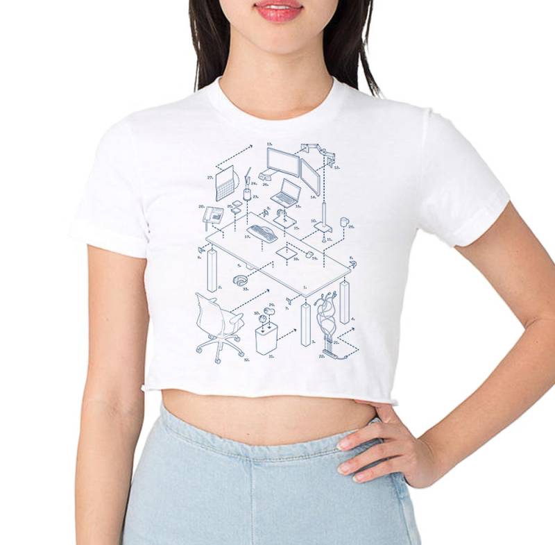 Aufgelöste Arbeitsbereich Frauen Beschnitten T-Shirt von ExplodedDesigns