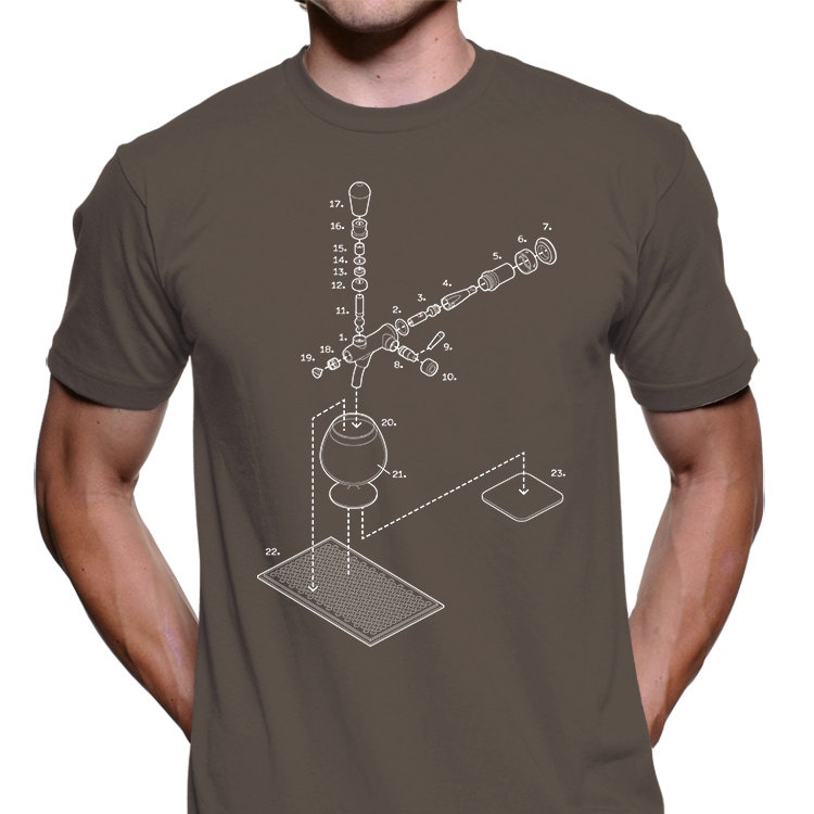 Aufgelöste Biefzapfen Und Cognac-Schwenker Grafik-T-Shirt von ExplodedDesigns