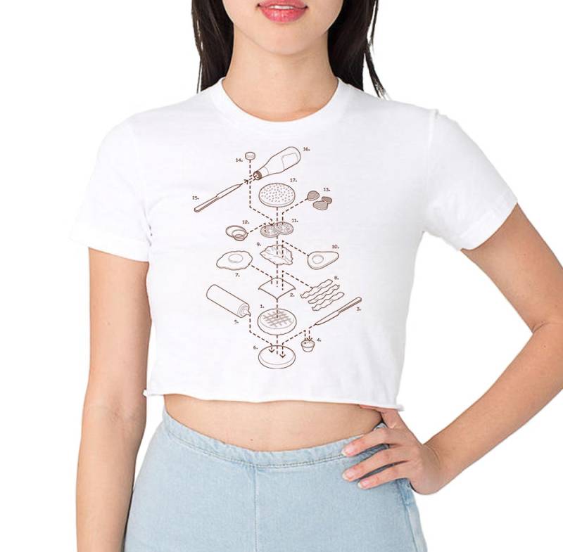Aufgelöste Burger Frauen Beschnitten T-Shirt von ExplodedDesigns