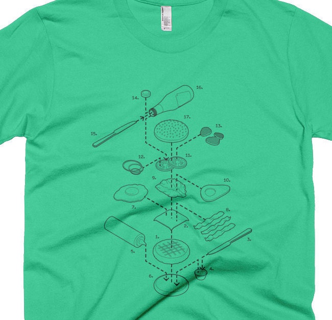 Aufgelöste Cheeseburger Und Toppings Grafik-T-Shirt von ExplodedDesigns