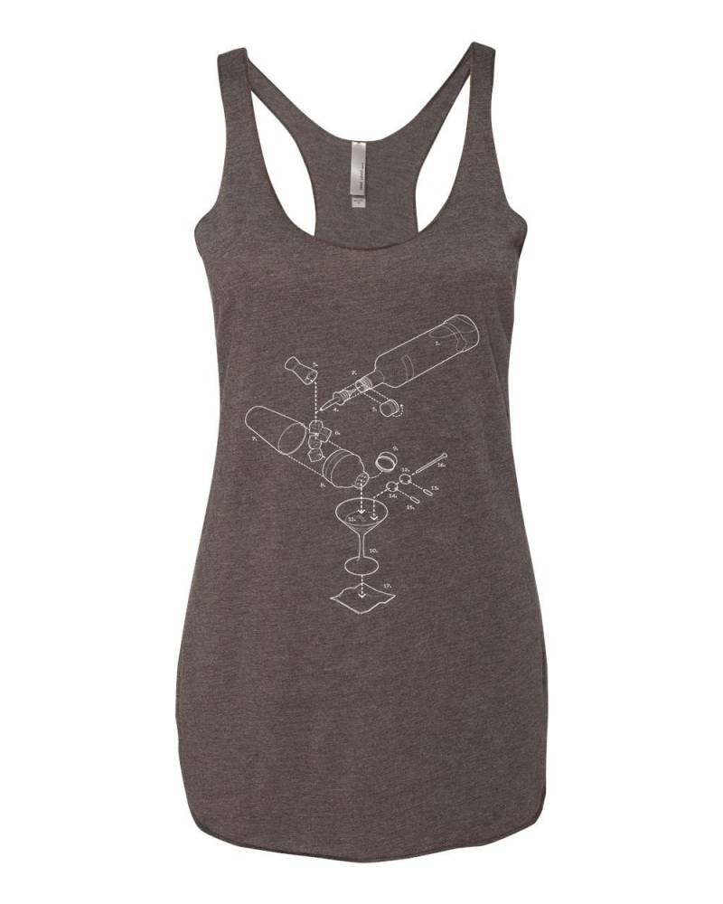 Aufgelöste Martini Frauen Racerback Tank von ExplodedDesigns
