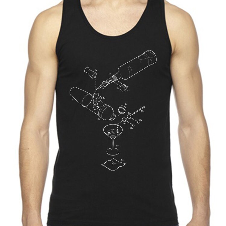 Aufgelöste Martini Unisex Tank-Top von ExplodedDesigns