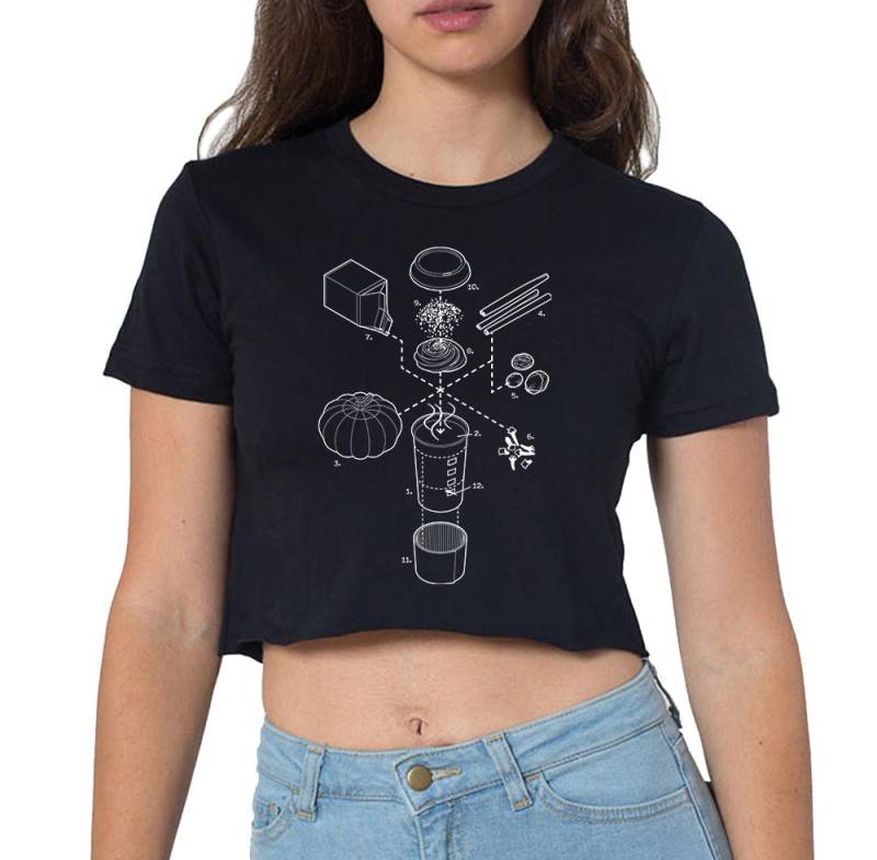 Aufgelöste Pumpkin Spice Latte Frauen Beschnitten T-Shirt von ExplodedDesigns