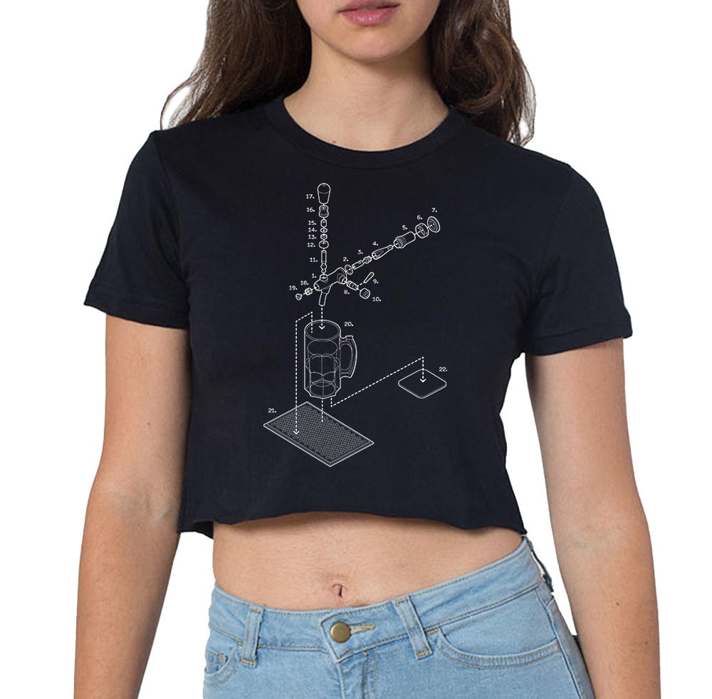 Aufgelöste Zapfhahn Und Becher Frauen Beschnitten T-Shirt von ExplodedDesigns