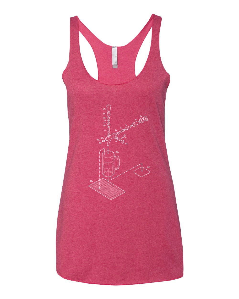 Aufgelöste Zapfhahn Und Becher Frauen Racerback Tank von ExplodedDesigns