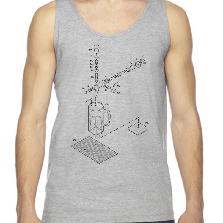Explodierte Bier-Tap-Unisex-Tank-Top von ExplodedDesigns