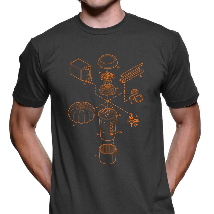 Explodierte Kürbis Gewürz Latte Grafik T-Shirt von ExplodedDesigns