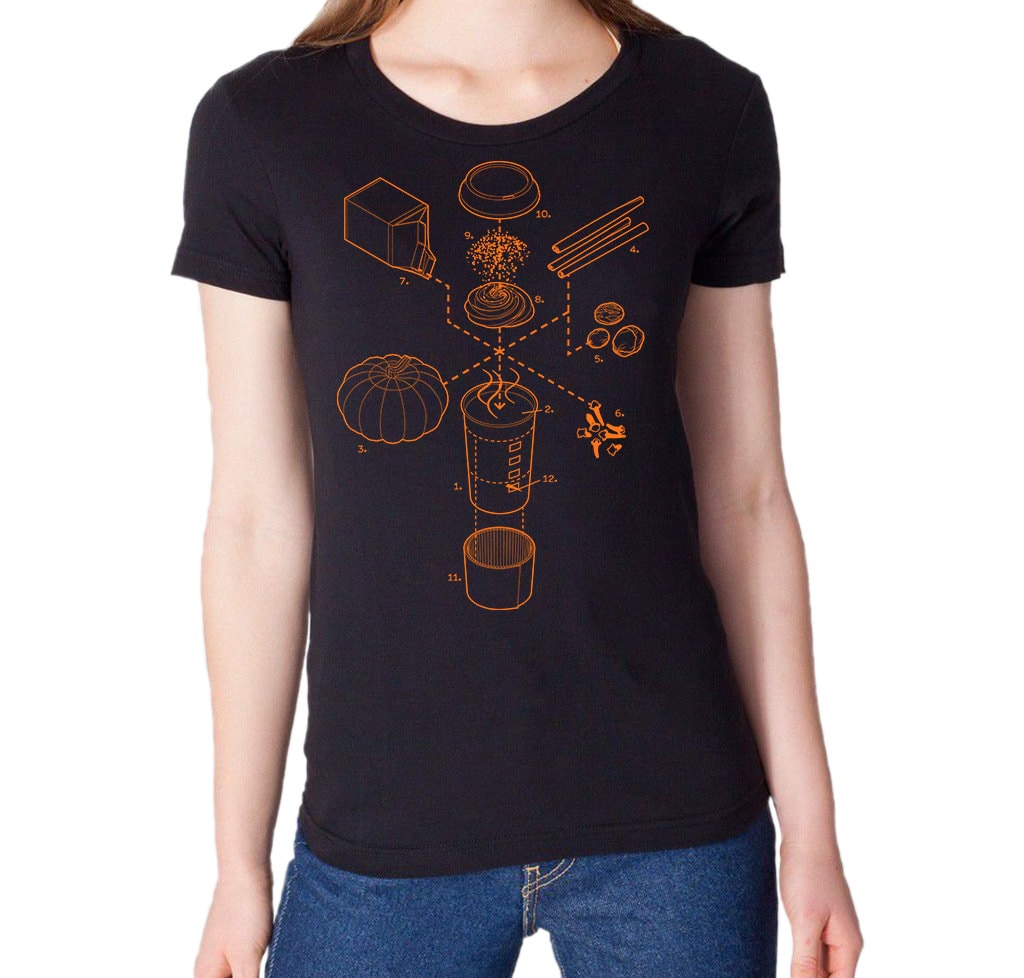 Explodierte Pumpkin Spice Latte Grafik T-Shirt Frauen von ExplodedDesigns