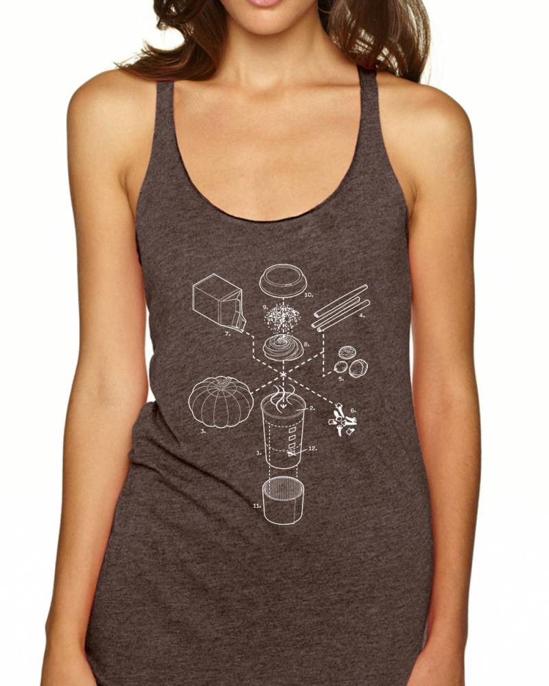 Pumpkin Spice Latte Frauen Racerback Tank Explodiert von ExplodedDesigns