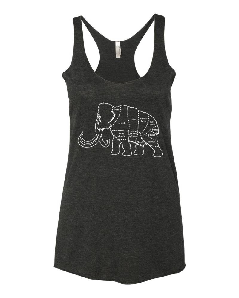 Wolliges Mammut Metzger Schneiden Damen Racerback Tank von ExplodedDesigns