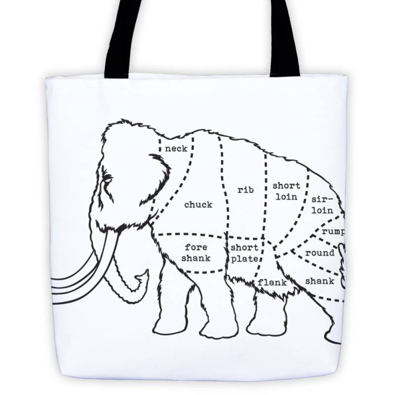 Wolliges Mammut Metzger Schneiden Stoffbeutel von ExplodedDesigns