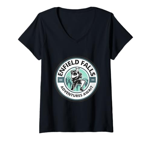 Damen Mountain Adventure Design: Wandern & Camping in Enfield Falls T-Shirt mit V-Ausschnitt Damen Mountain Adventure Design: Wandern & Camping in Enfield Falls T-Shirt mit V-Ausschnitt von Explore Enfield Falls Trails with Mountain Design