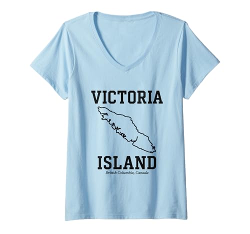 Damen Victoria Island Kühnes Souvenir-T-Shirt im College-Stil T-Shirt mit V-Ausschnitt Damen Victoria Island Kühnes Souvenir-T-Shirt im College-Stil T-Shirt mit V-Ausschnitt von Explore Victoria Island Canada Travel Gift Apparel