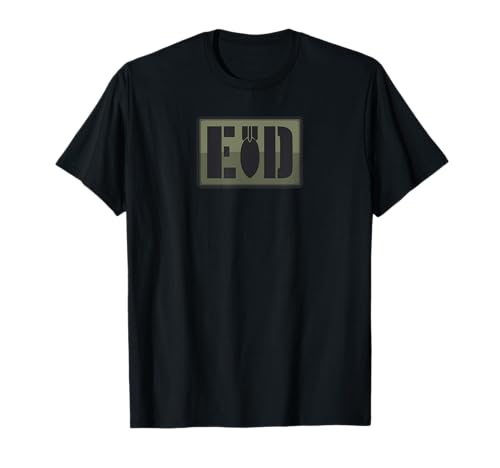 Explosive Ordnance Disposal & Military Units EOD-Patch T-Shirt für Erwachsene, Schwarz, S, Klassische Passform, Kurzarm von Explosive Ordnance Disposal & Military Units