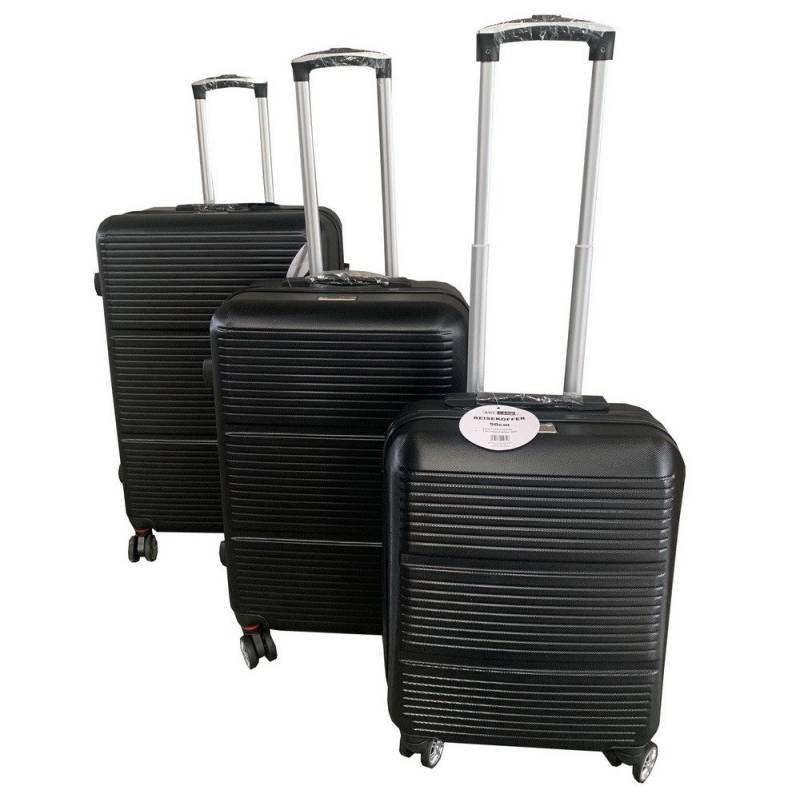 Expo Börse Kofferset ABS Hartschalen-Koffer-Set Trolley, 4 Rollen, (3 tlg., Komfort-Kofferset Hartschale), gefütterter Innenraum mit Trennwand von Expo Börse