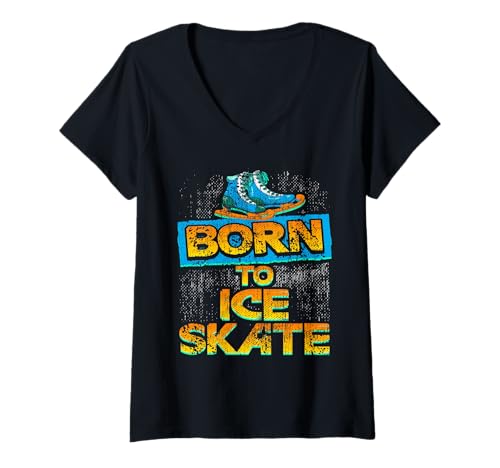 Damen La Vie tourne autour du patinage sur Glace T-Shirt mit V-Ausschnitt von Expression passion patinage glace athlétique