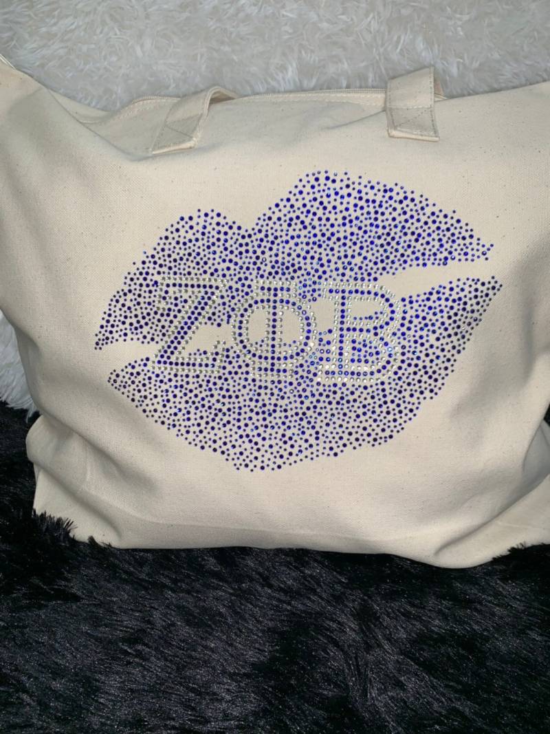 Zeta Phi Beta Rhinestone Angepasste Zipper-Trottasche von ExpressiveStyle