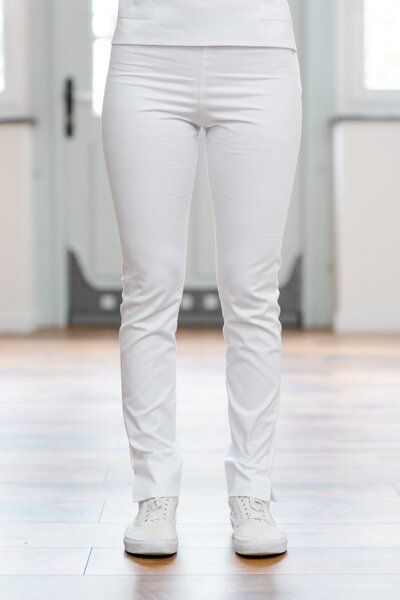 Exterior medical apparel GmbH Damen Arzthose Stretch Hose "Aronia" weiß/ schneeweiß von Exterior medical apparel GmbH