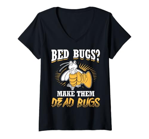 Damen Lustiges Exterminator-Design Bettwanzen Machen sie Tote Käfer T-Shirt mit V-Ausschnitt Damen Lustiges Exterminator-Design Bettwanzen Machen sie Tote Käfer T-Shirt mit V-Ausschnitt von Exterminator Designs