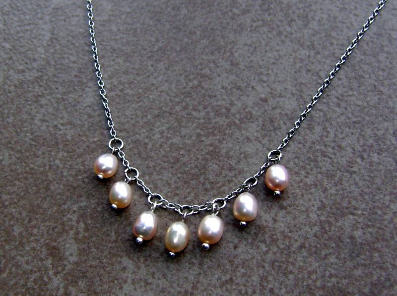 Süßwasserperlen Perlen Charm Design Bridal - Hochzeit Halskette von ExternalDesigns