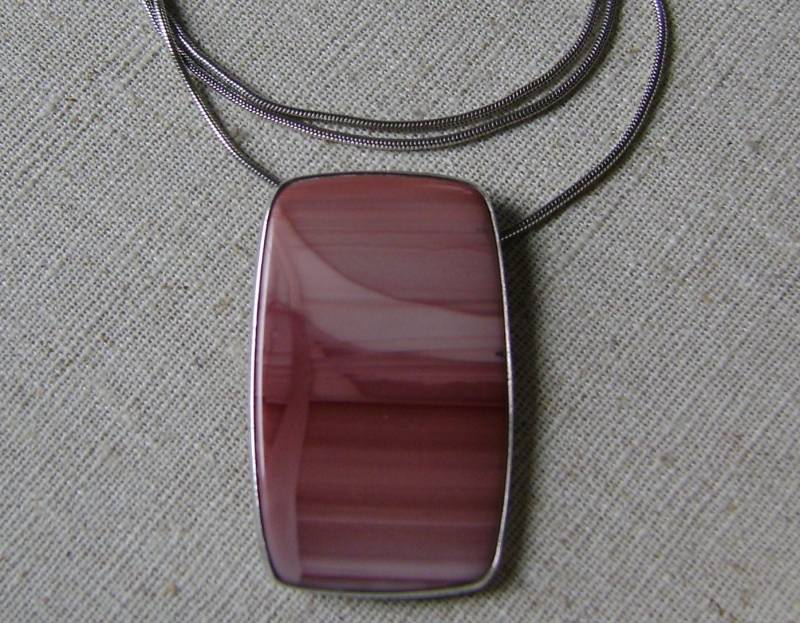 Vintage Sterling Silber Rhodochrosite Anhänger Pin/Broach Halskette von ExternalDesigns