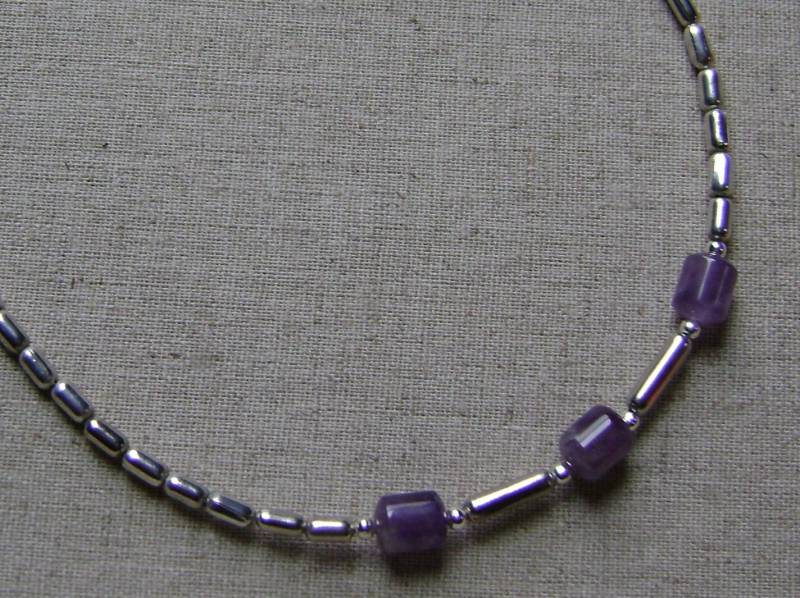 sterling Silber Amethyst Quarz Perlen Halskette von ExternalDesigns