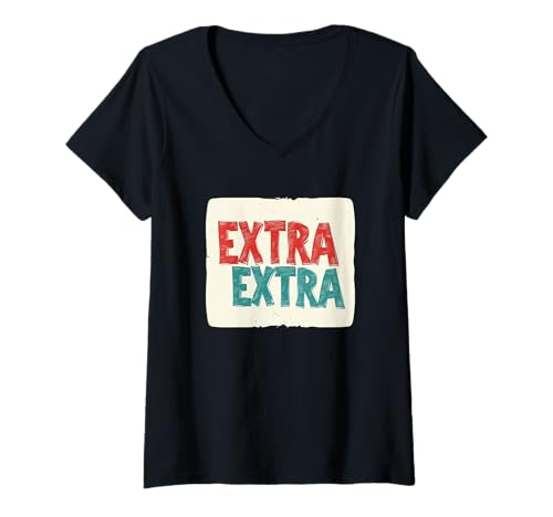 Damen Cooles Statement Kostüm mit extra Extra T-Shirt mit V-Ausschnitt von Extra Outfit