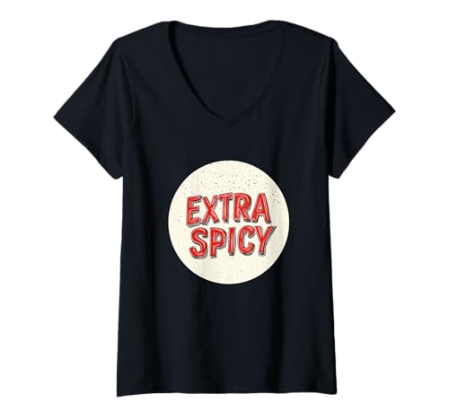 Damen Schönes würziges Emblem für Jungen und Mädchen T-Shirt mit V-Ausschnitt Damen Schönes würziges Emblem für Jungen und Mädchen T-Shirt mit V-Ausschnitt von Extra Spicy Outfit